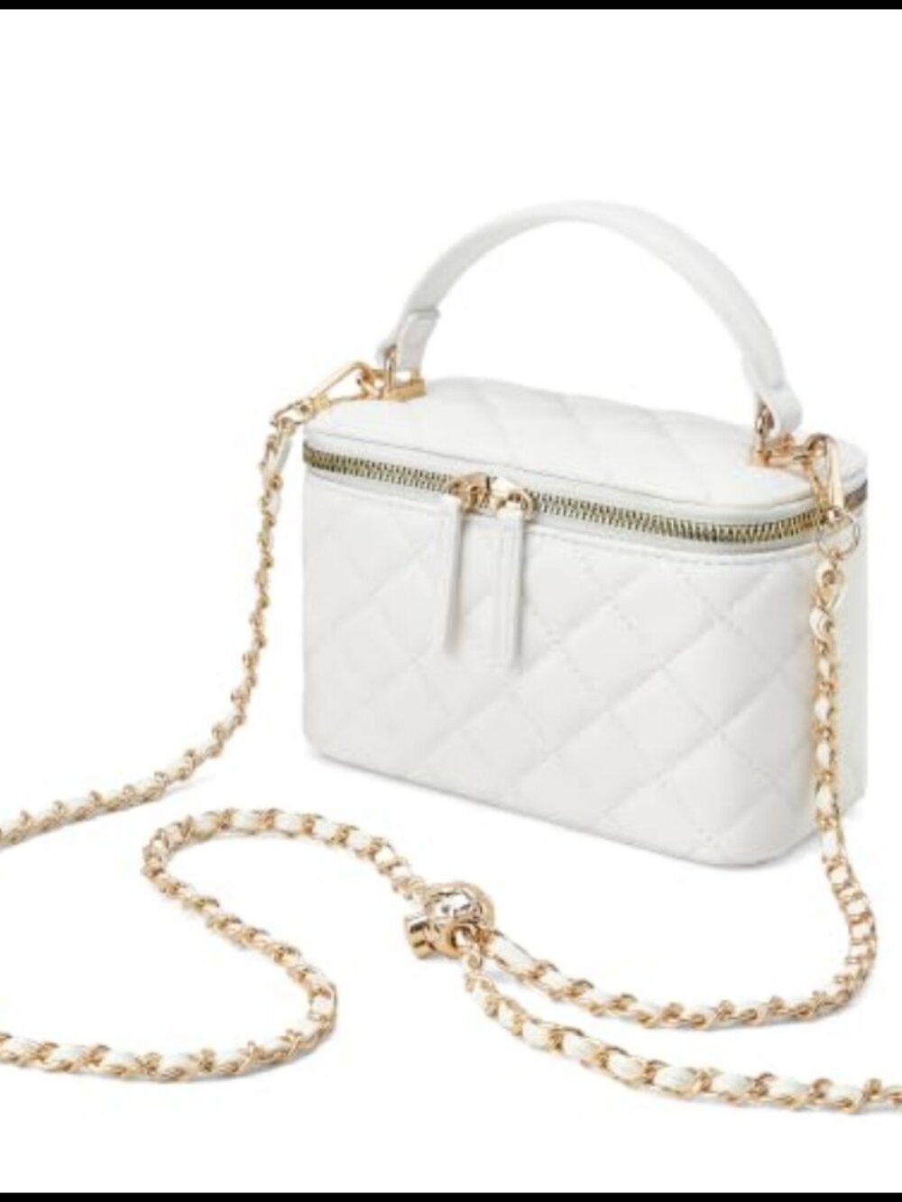 Small Quilted Box Crossbody Purse Vegan Leather Top Handle Bag